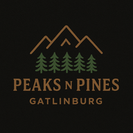 PeaksNPines Gatlinburg — mountain and pine tree logo